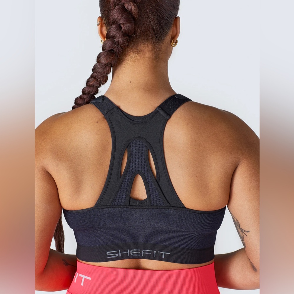 •SHEFIT• Low Impact Sports Bra Heathered Indigo
